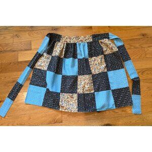 Vintage Waist Apron Mixed Patchwork Quilted Fabric Cottage Core Handmade